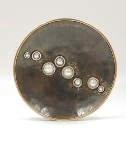 PRINTEMPS 21 6 BROCHE 2021 maillechort patine perles de chine PatriciaLemaireRET